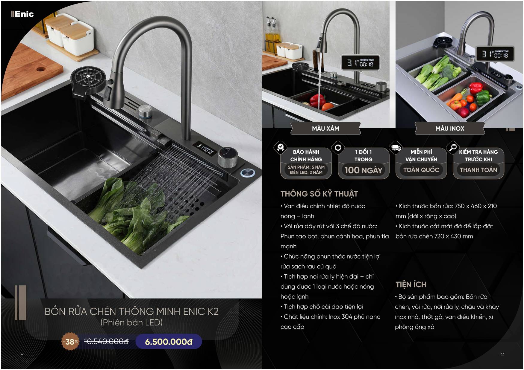 Bảng giá và Catalogue Thiết bị nhà bếp ENIC tại Bình Dương /Page 16